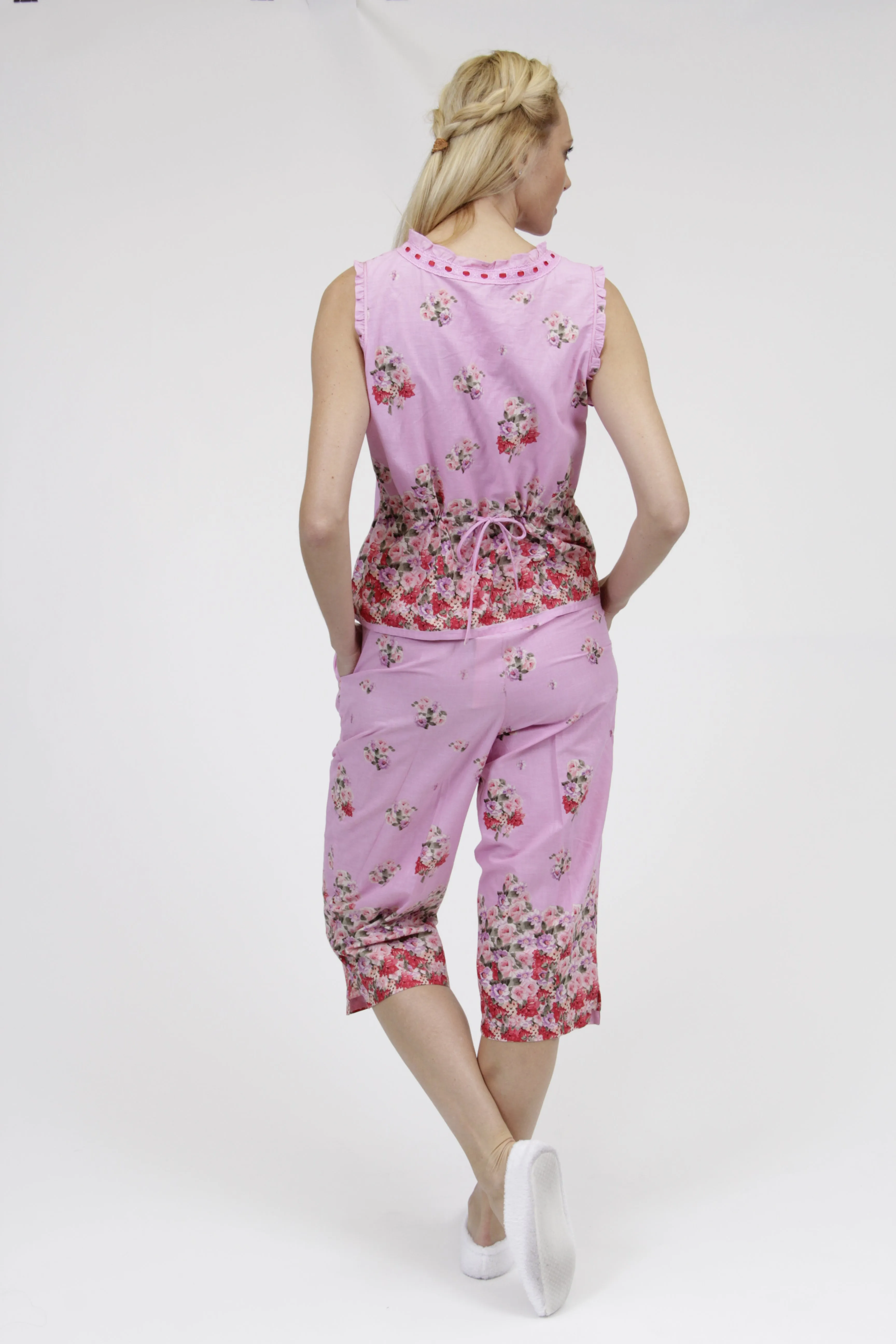 100% Cotton Sleeveless Floral PJs