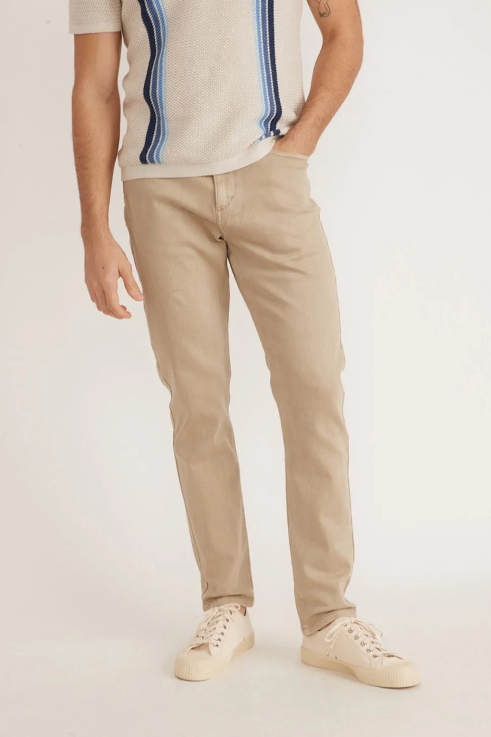 5 PKT TWILL PANT ATHLETIC FIT - KHAKI