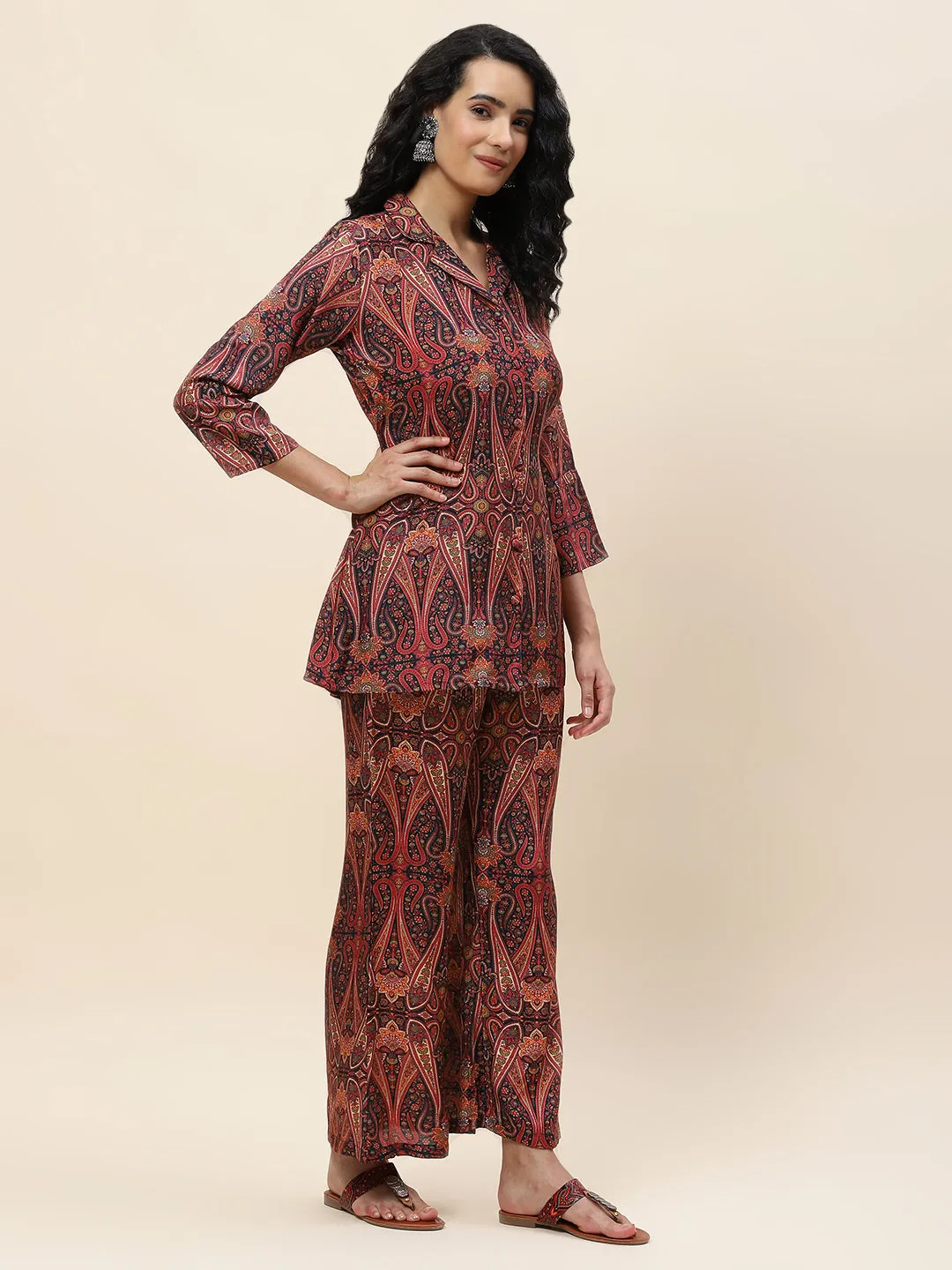 Abstract Printed Cotton Kurta With Pants