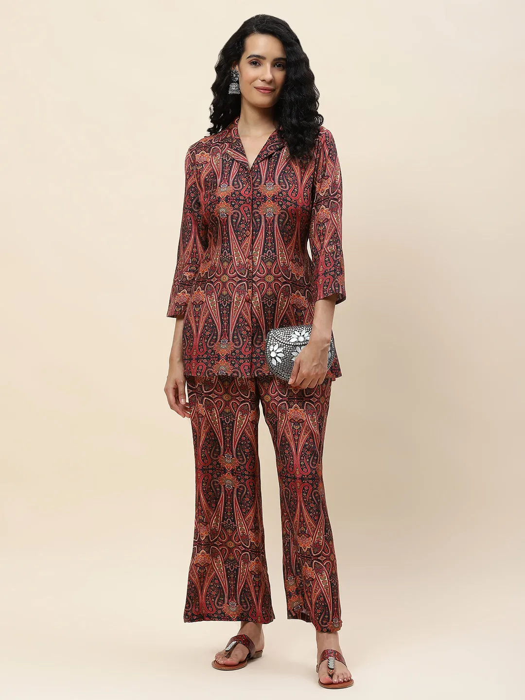 Abstract Printed Cotton Kurta With Pants