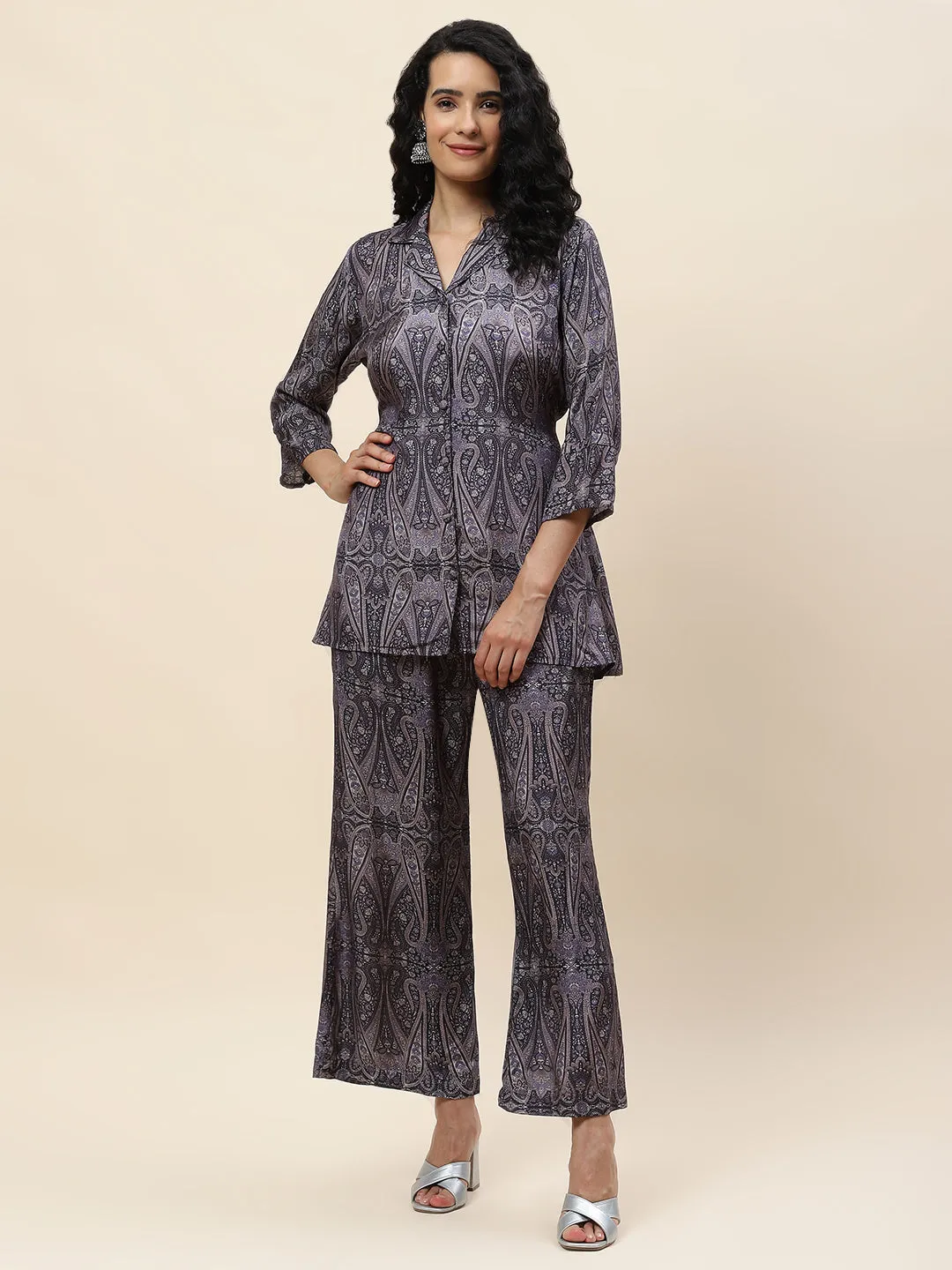 Abstract Printed Cotton Kurta With Pants