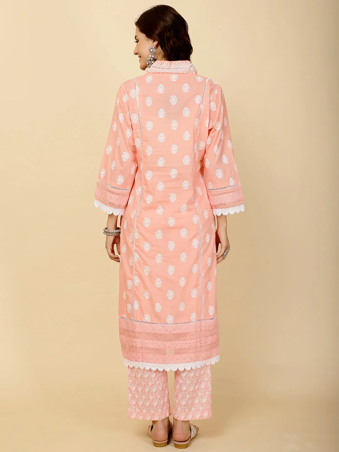 Abstract Printed Cotton Kurta With Pants