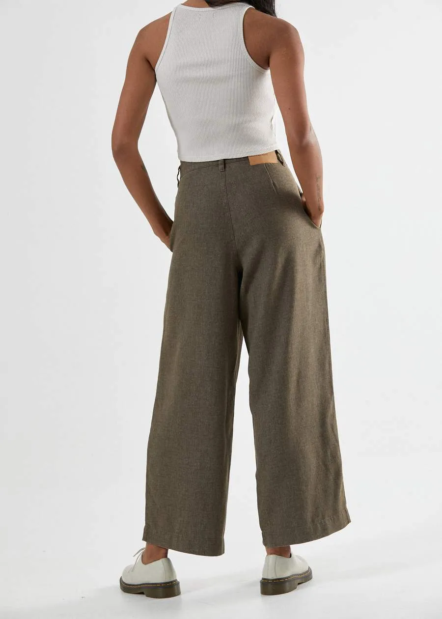 Afends Darcy Hemp pleated Wide Leg Pant Silt