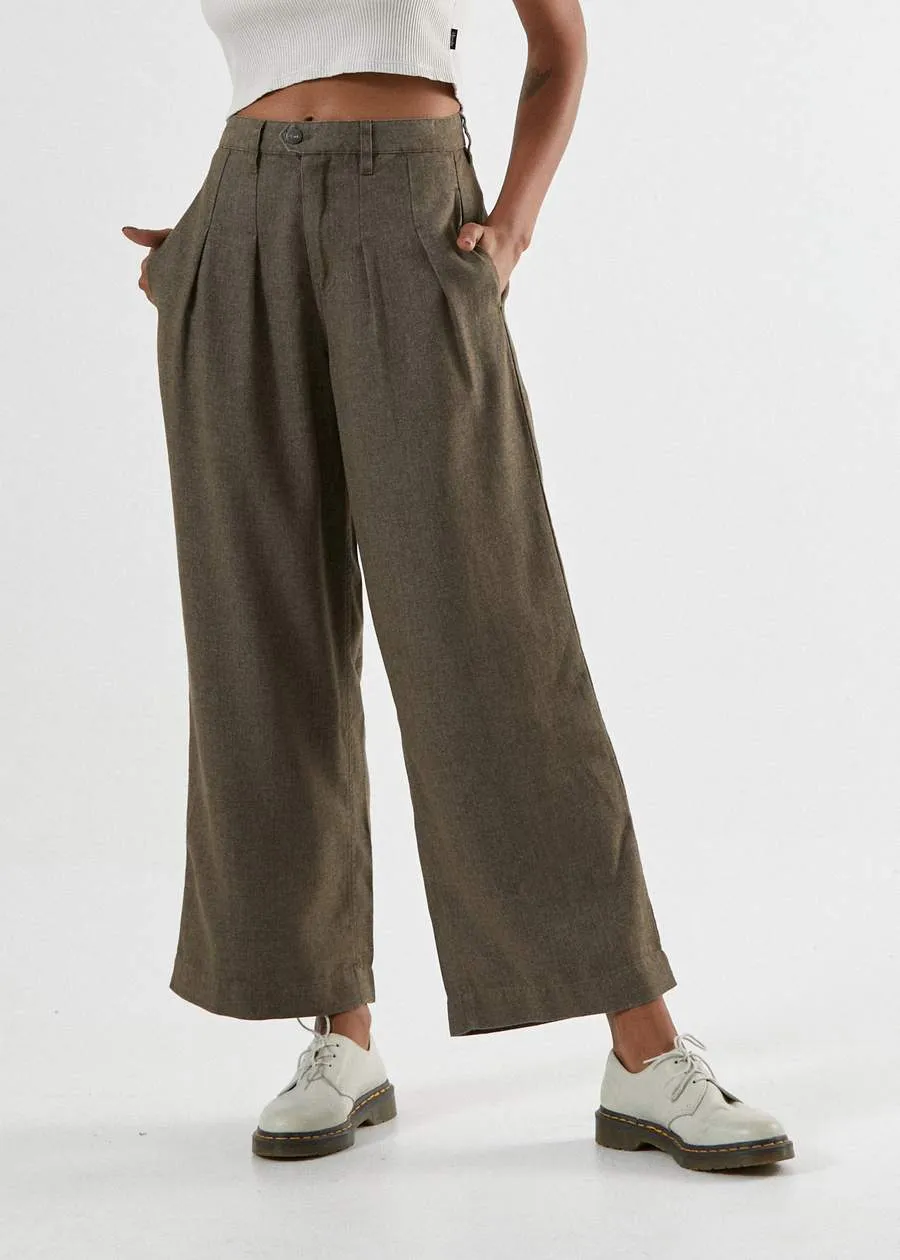 Afends Darcy Hemp pleated Wide Leg Pant Silt