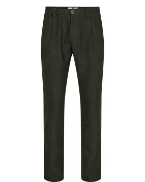 AKJAMES WOOL PLEAT PANTS - Forest night