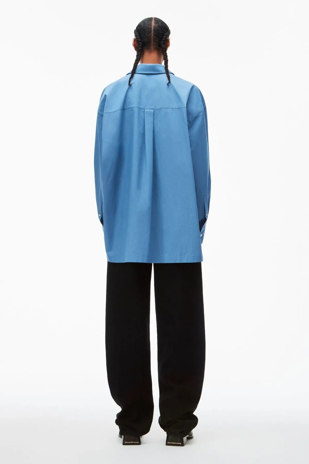 alexanderwang.t Logo Apple Patch Cotton Shirt - Dark Iris