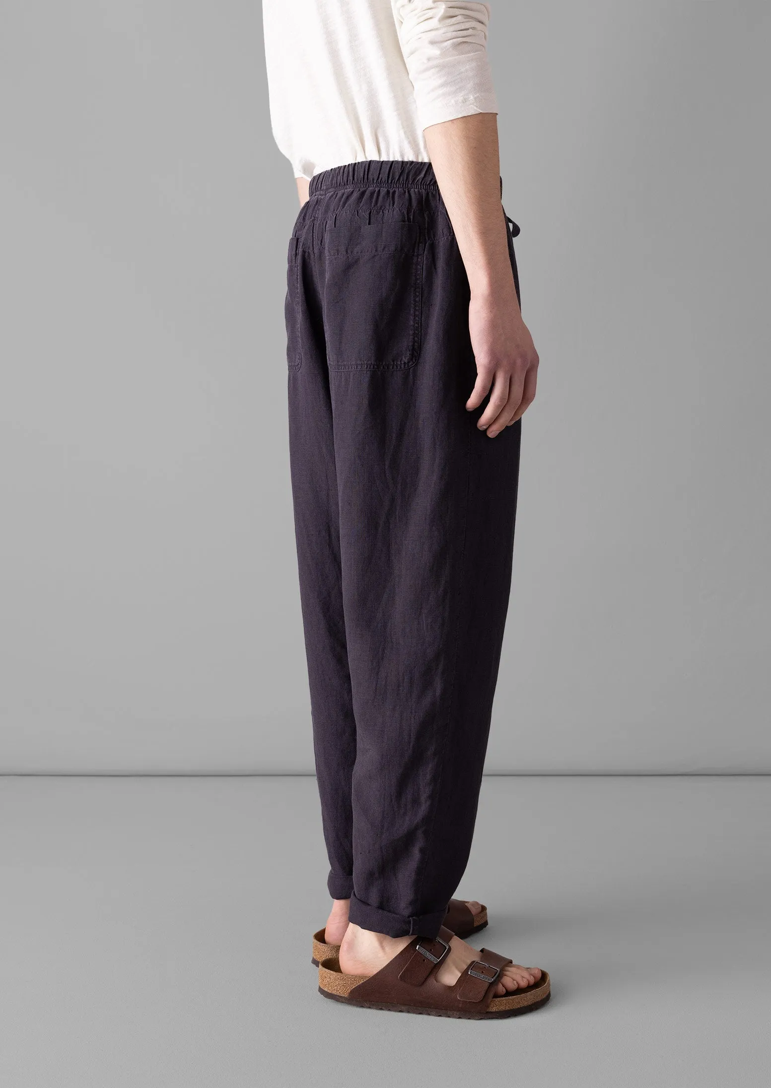 Alfie Garment Dyed Linen Pants | Slate