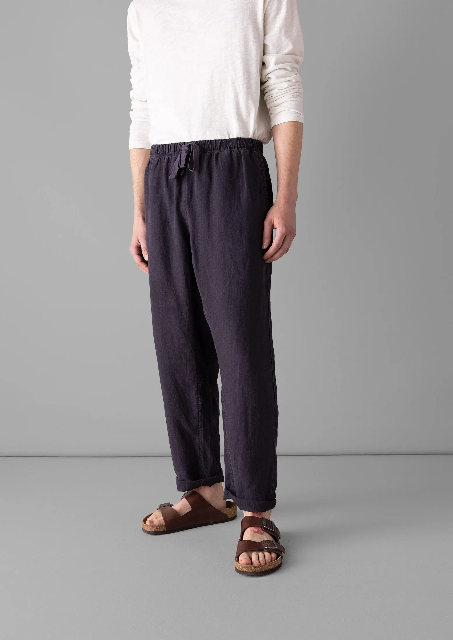 Alfie Garment Dyed Linen Pants | Slate