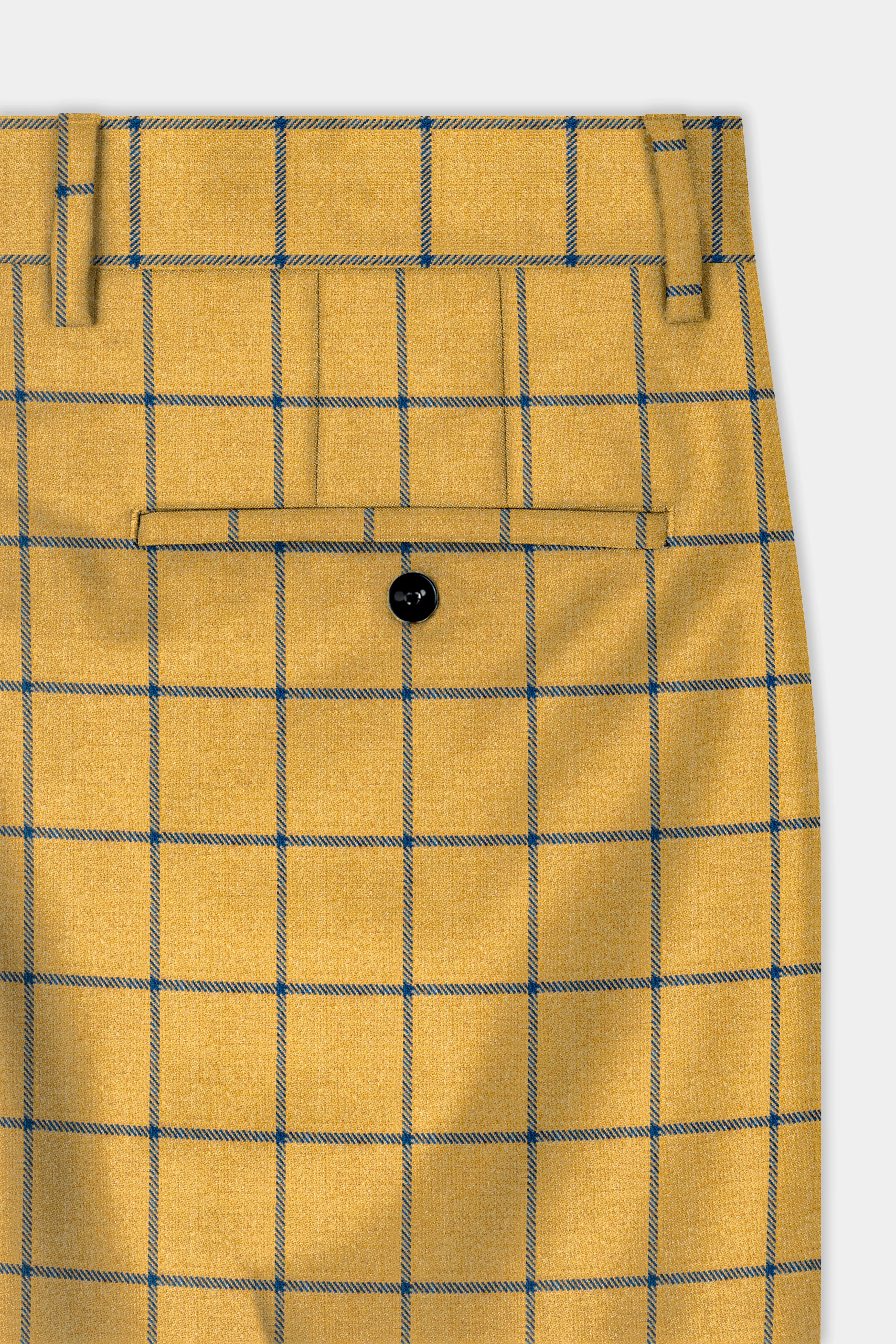 Anzac Yellow with Astronaut Blue Windowpane Tweed Pant