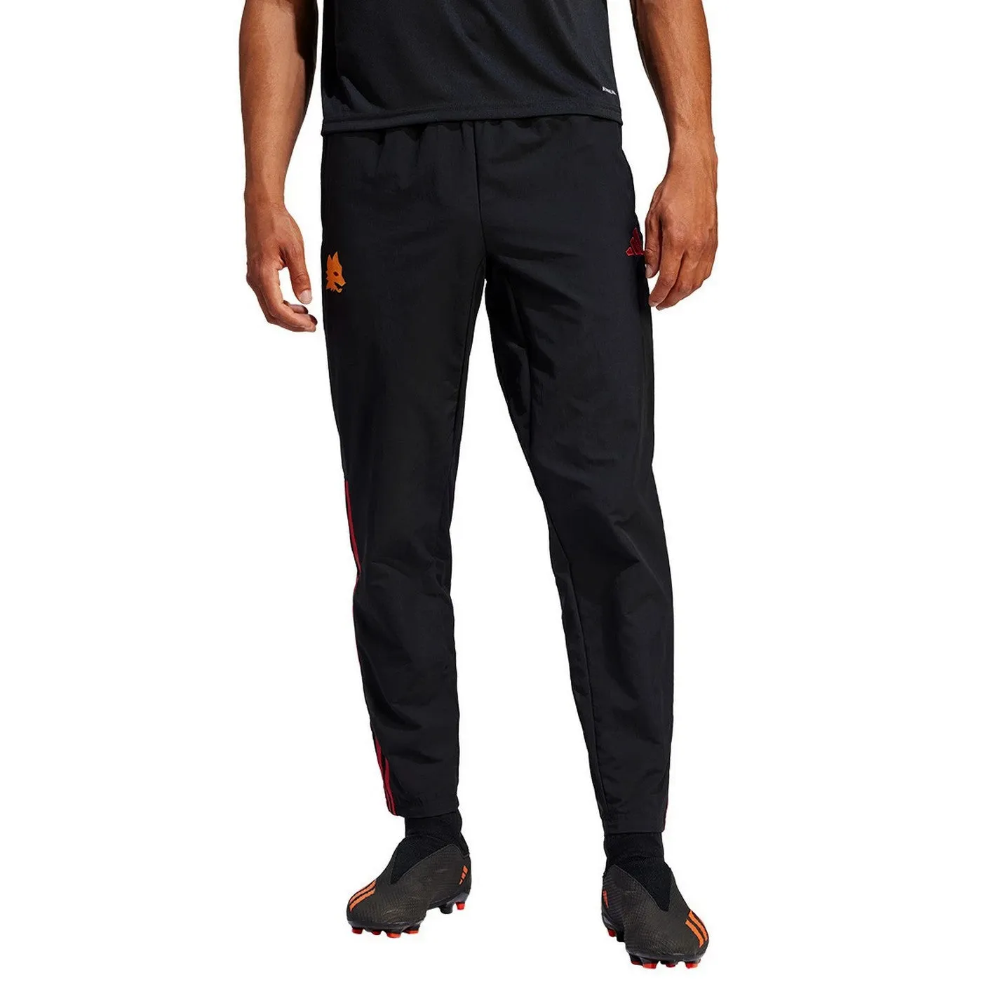 AS Roma black presentation Soccer tracksuit 2023/24 - Adidas