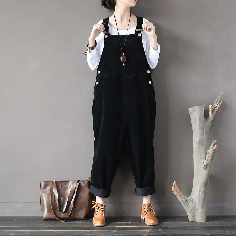 Babakud Corduroy Large Size Loose Retro jumpsuit