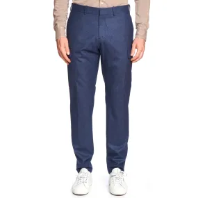 BERLUTI Blue Wool Flannel Twill Flat Front Slim Fit Cargo Pants EU 50 NEW US 34