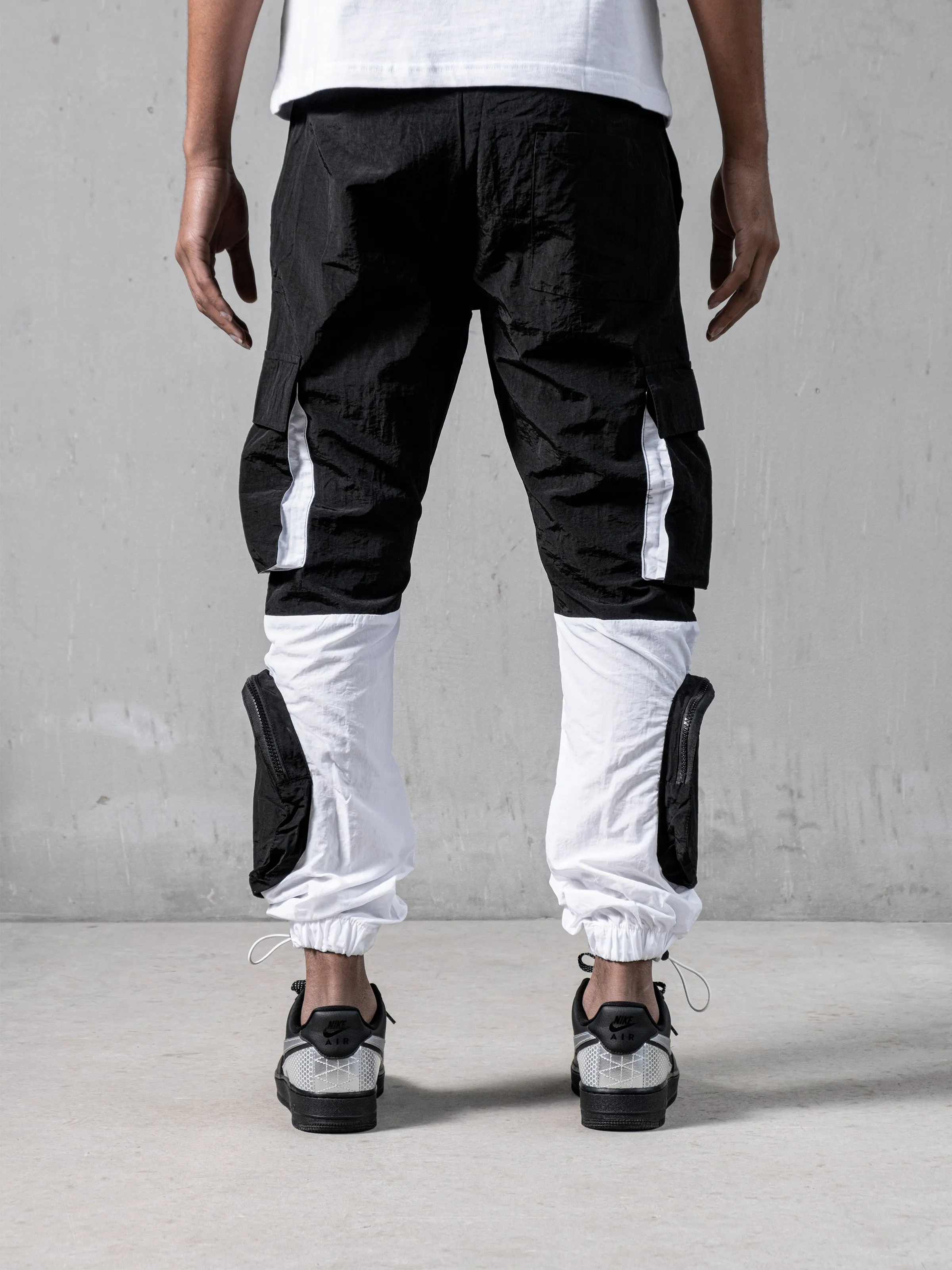 Black & White Parachute Cargos