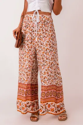 Boho Floral Wide Leg Palazzo Pants