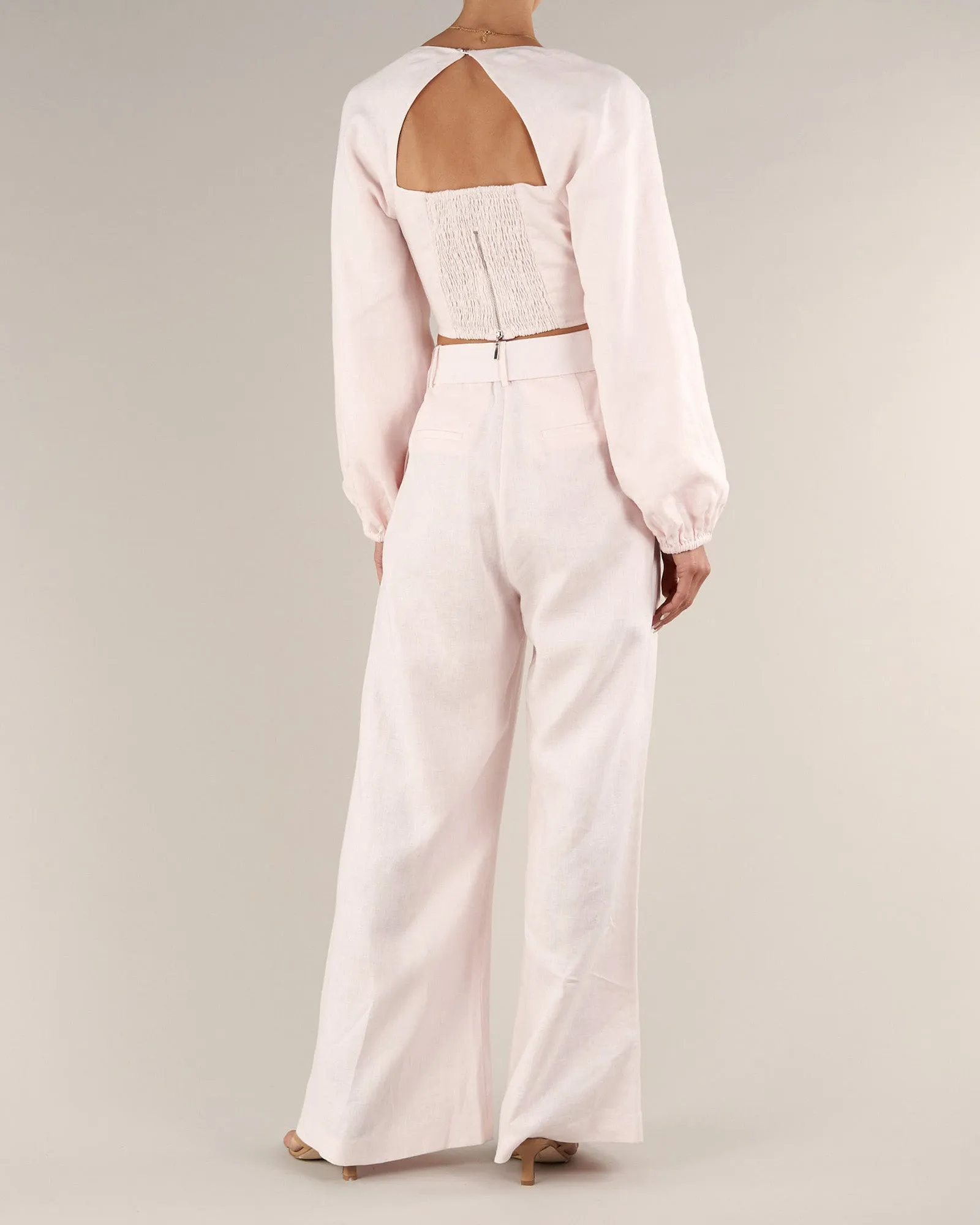 Bridgette Linen Pant - Rosewater