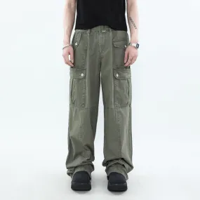 Buckle Belt Cargo Style Pants