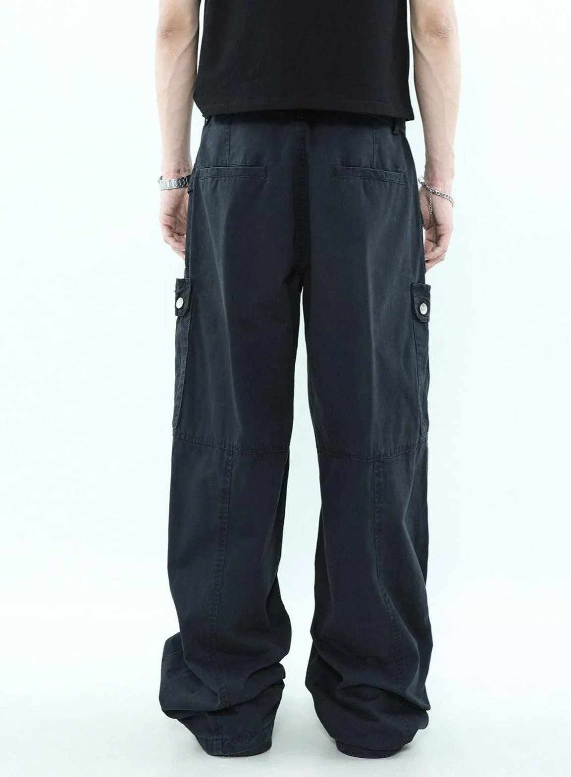 Buckle Belt Cargo Style Pants