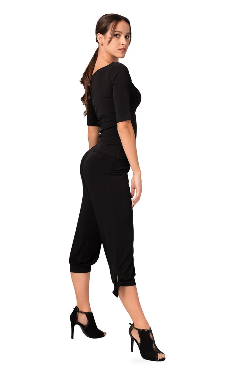 Capri Pants With Adjustable Cuffs