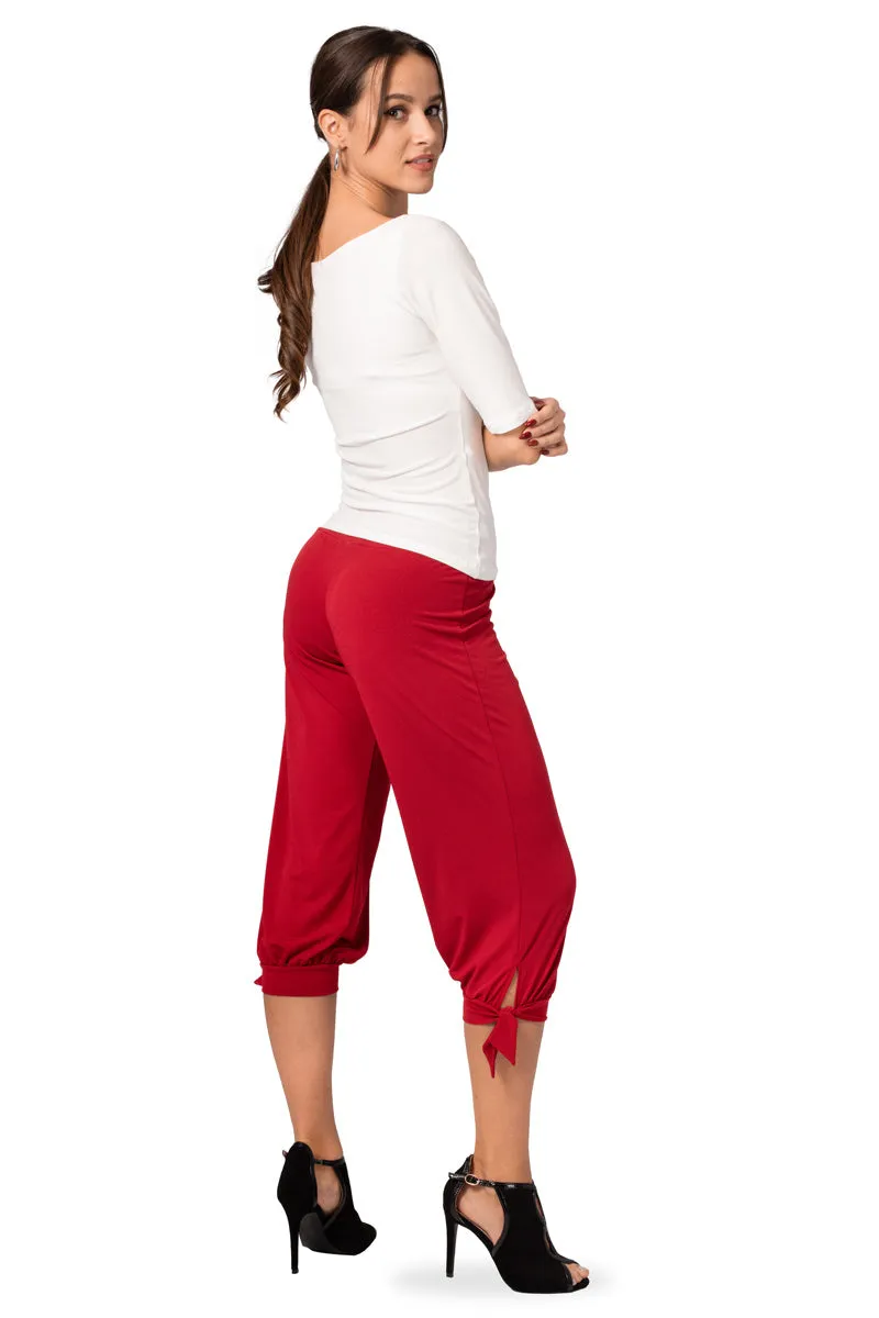 Capri Pants With Adjustable Cuffs