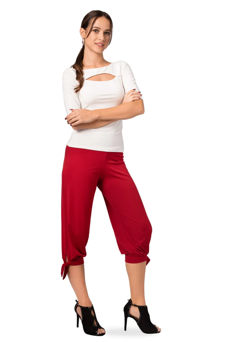 Capri Pants With Adjustable Cuffs