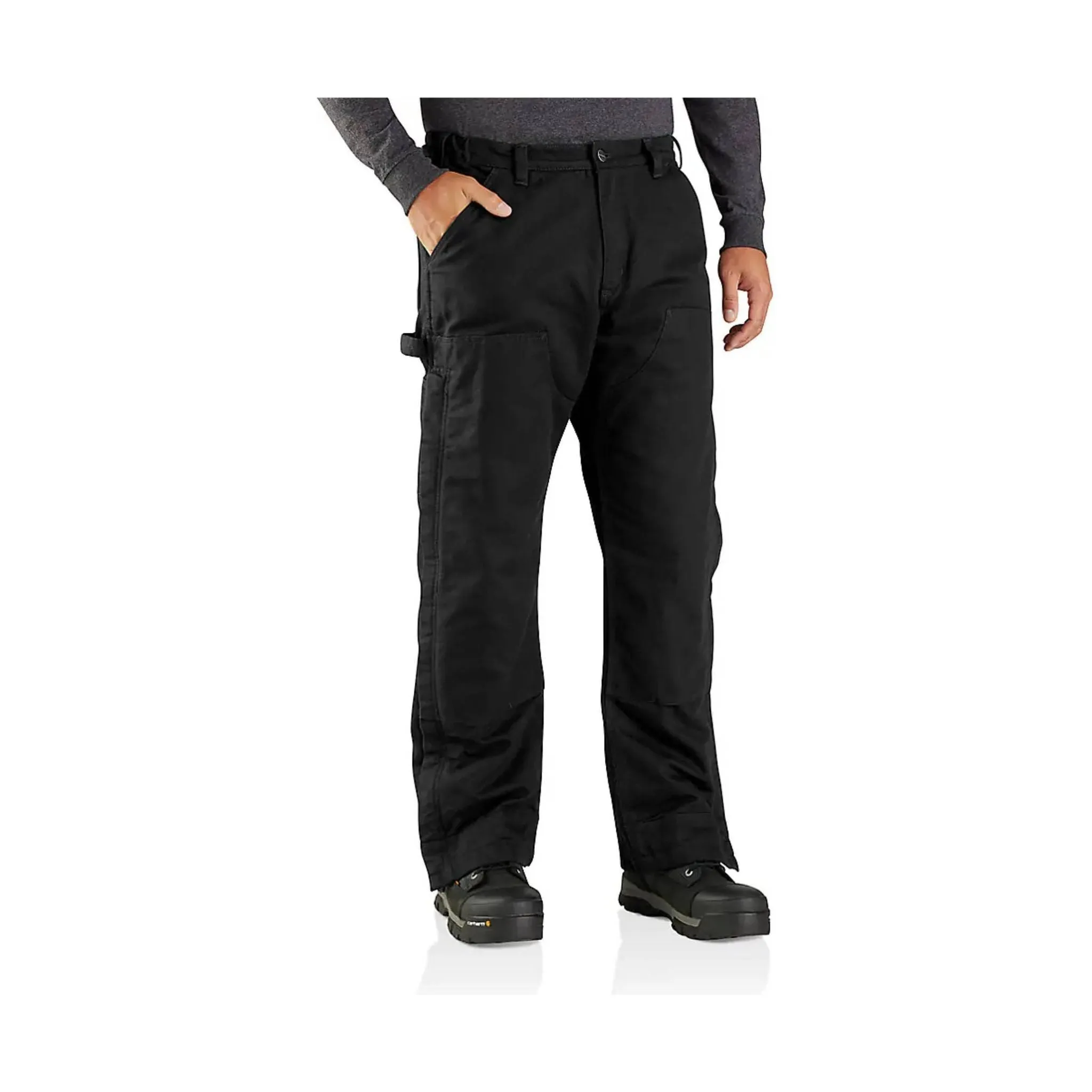 Carhartt Men's Loose Fit Washed Duck Insulated Pant - Black