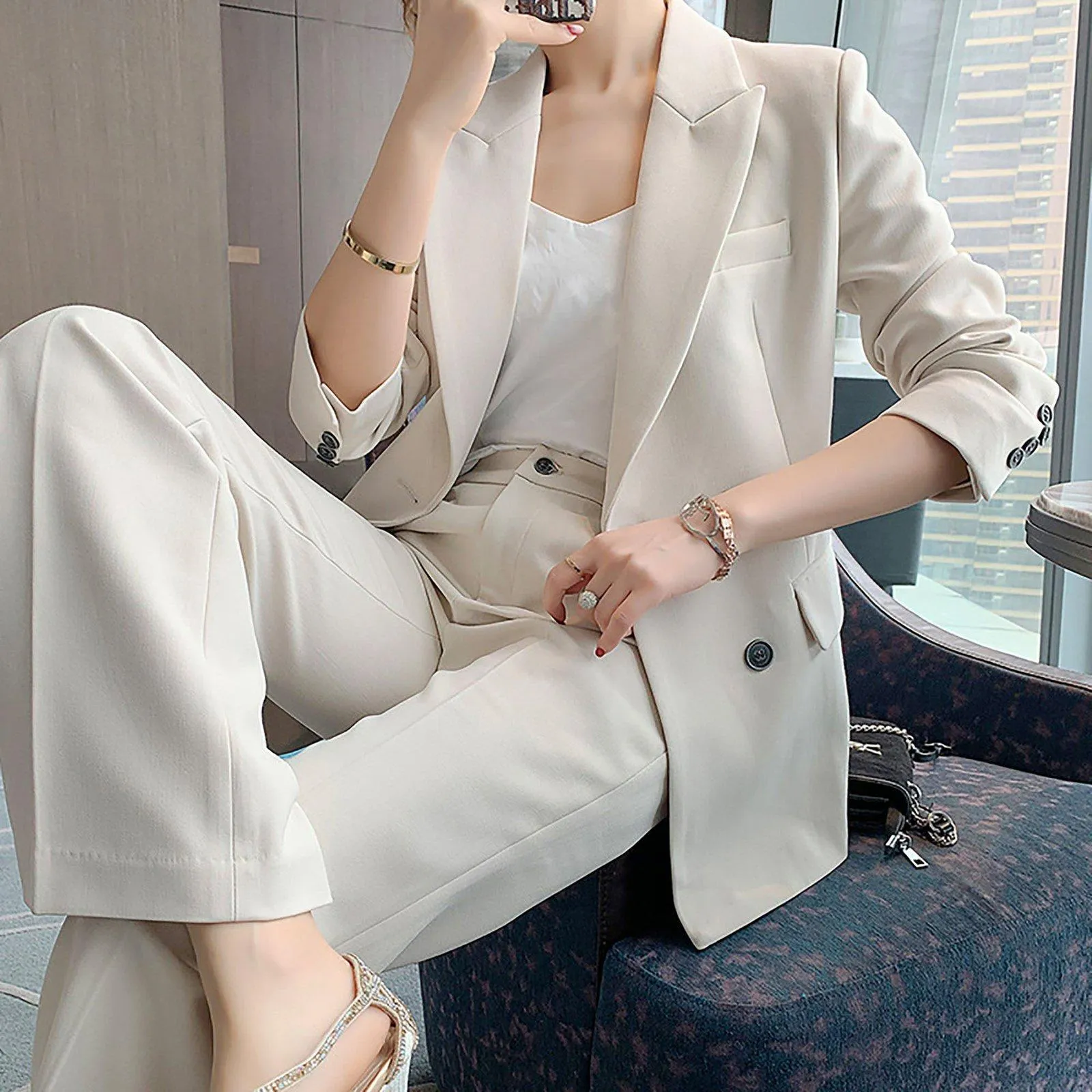 Carmen Double Breasted Blazer & Pantsuit Set