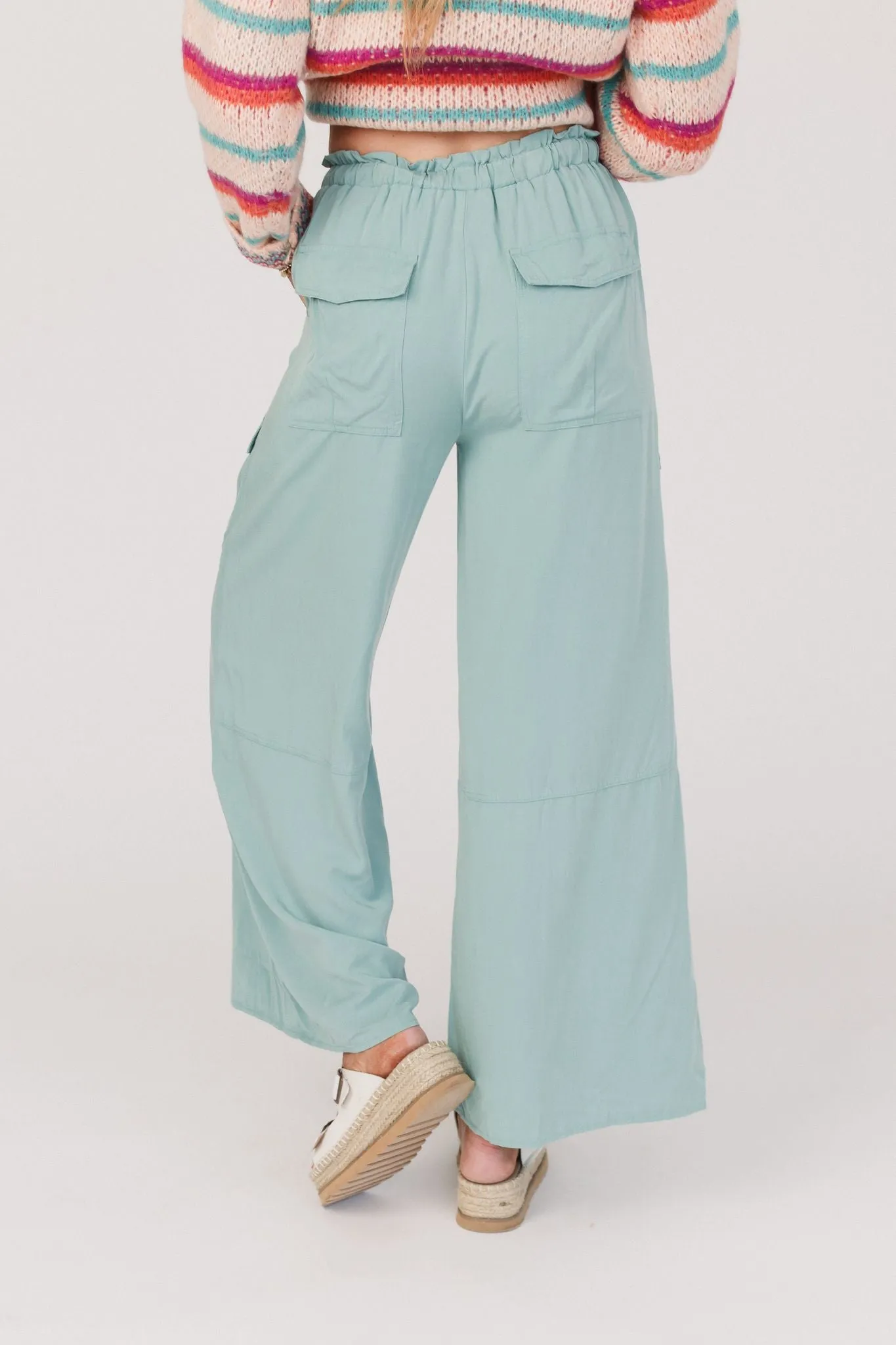 Caspian Wide Leg Pants - Teal