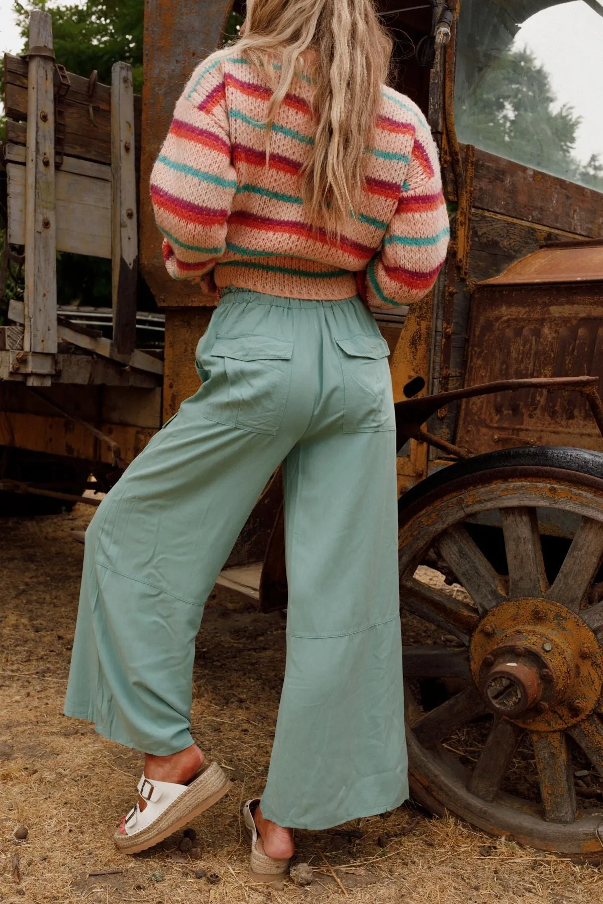 Caspian Wide Leg Pants - Teal