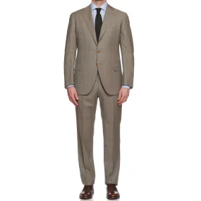 CESARE ATTOLINI Napoli Handmade Gray Plaid Wool Super 130's Suit EU 52 NEW US 42