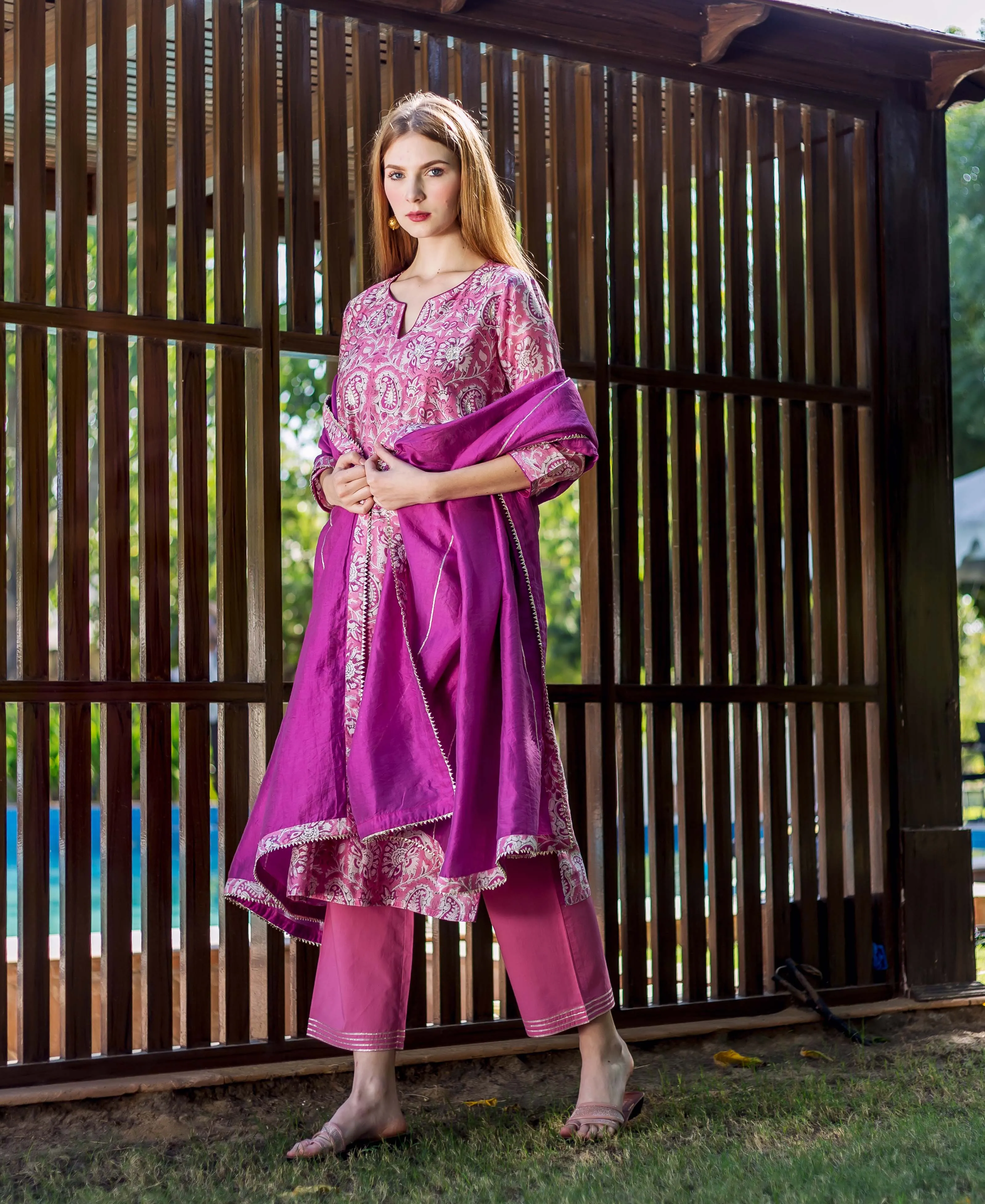 Chaturvi Block Printed Front Slit Kurta