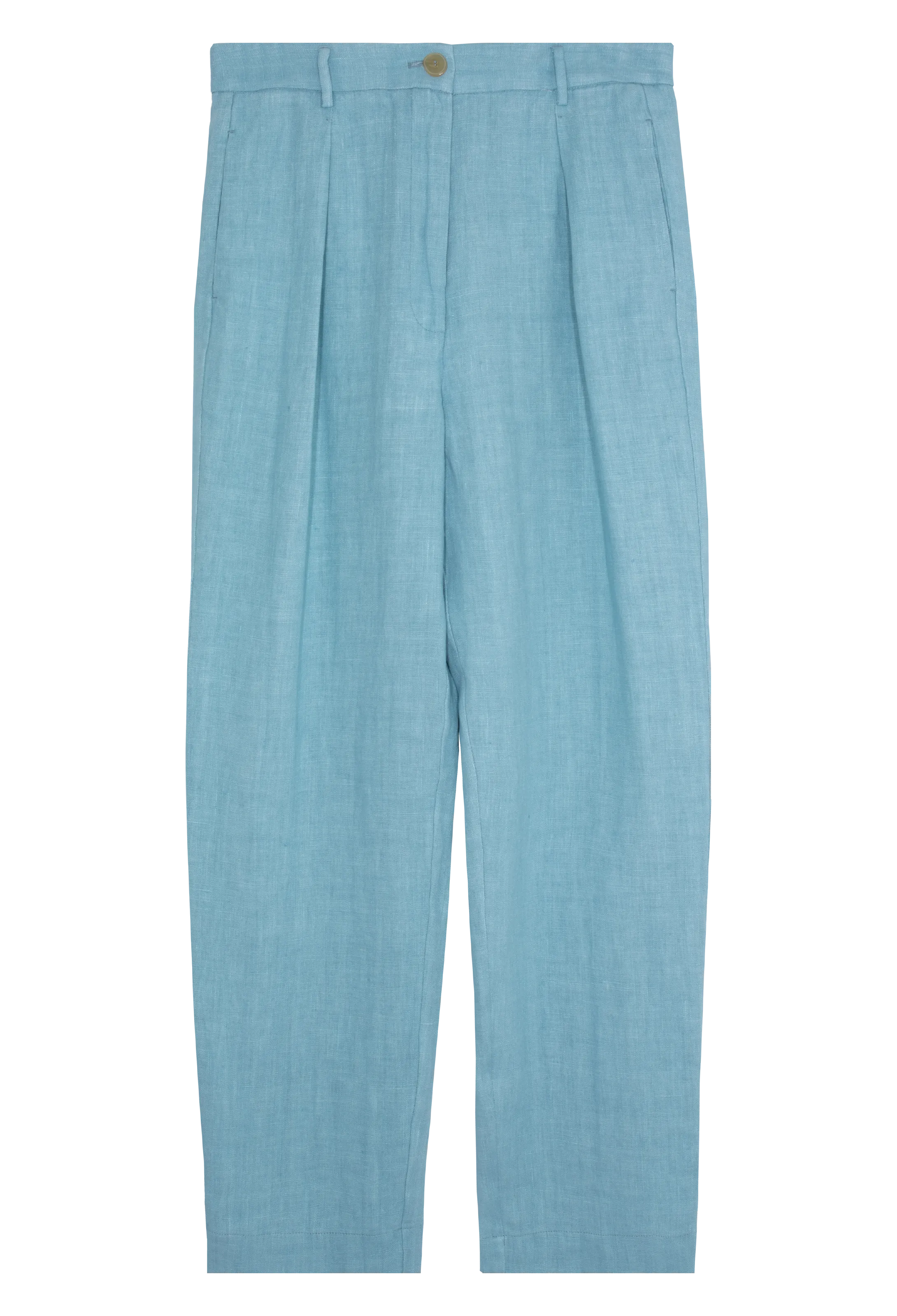 Chic Linen Canvas High Waist Pants