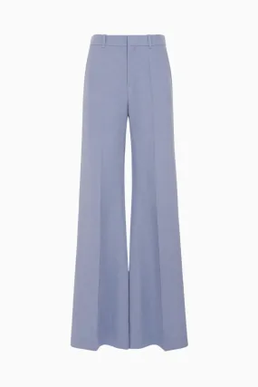 Chloé Linen Canvas Wide Leg Pant - Pebble Blue