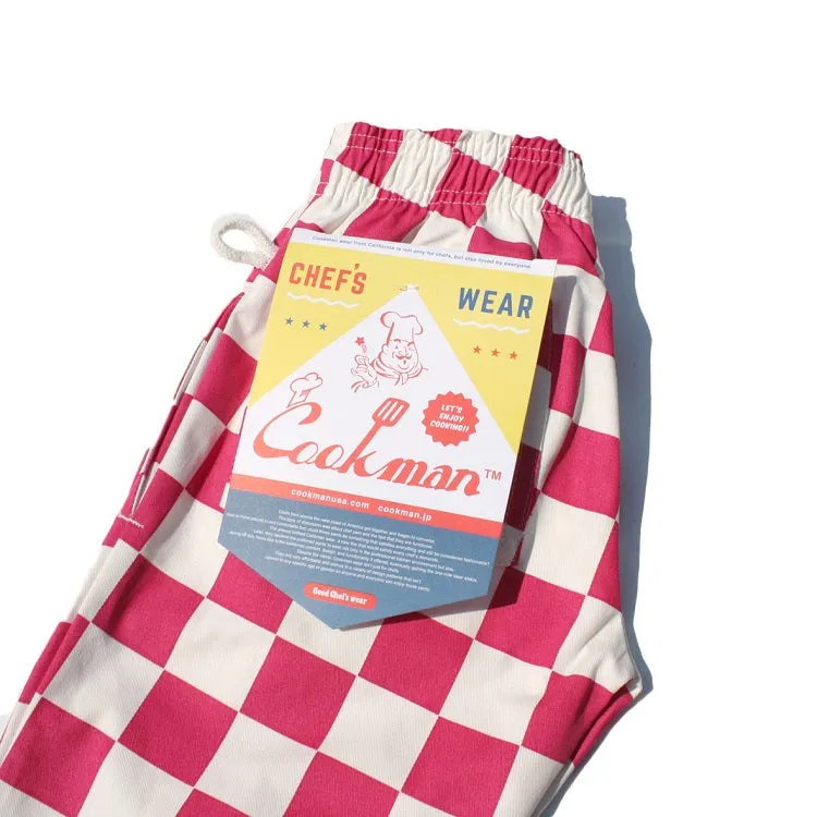 Cookman Chef Pants Kids - Checker : Pink