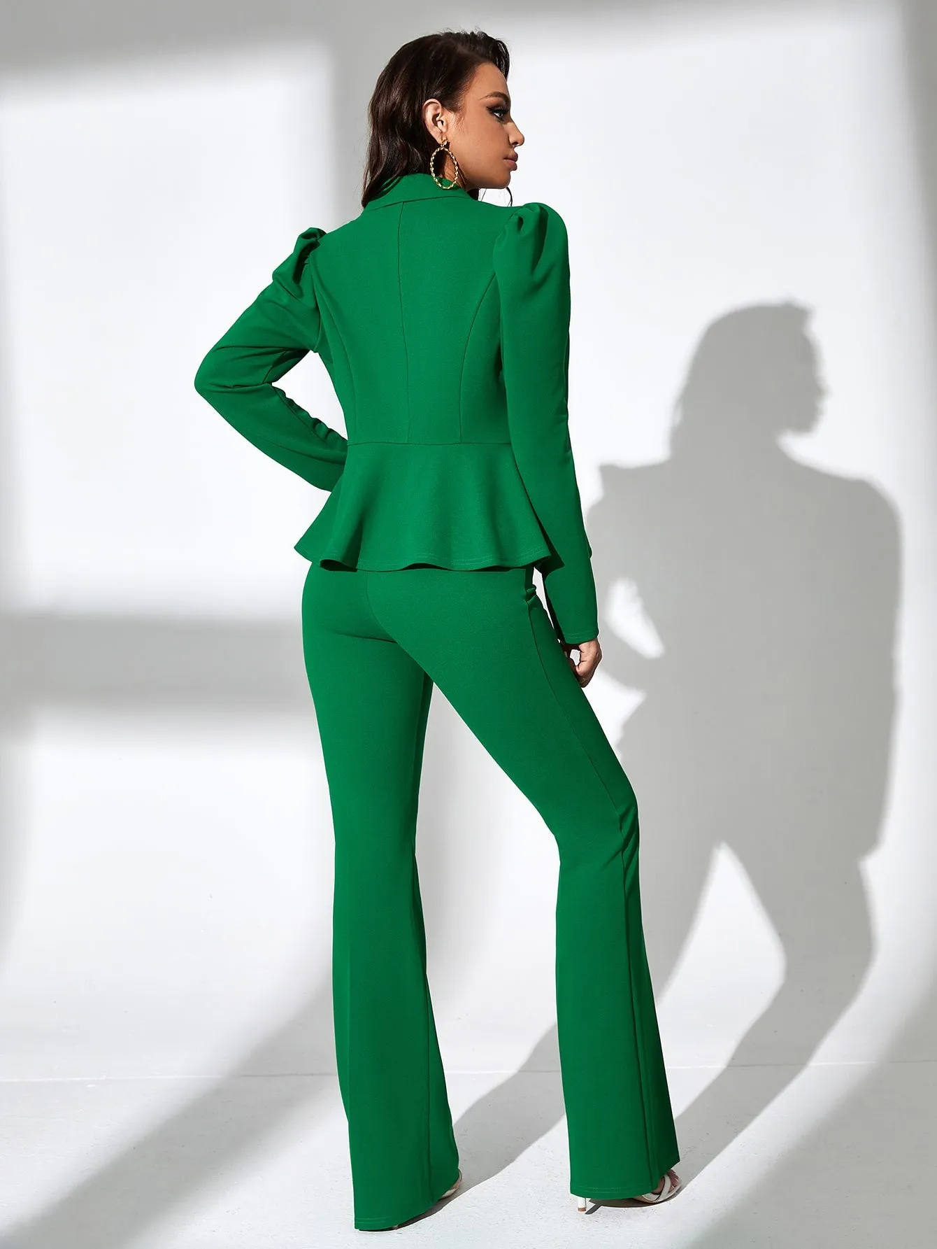 Double Breasted Blazer High Waist Pants