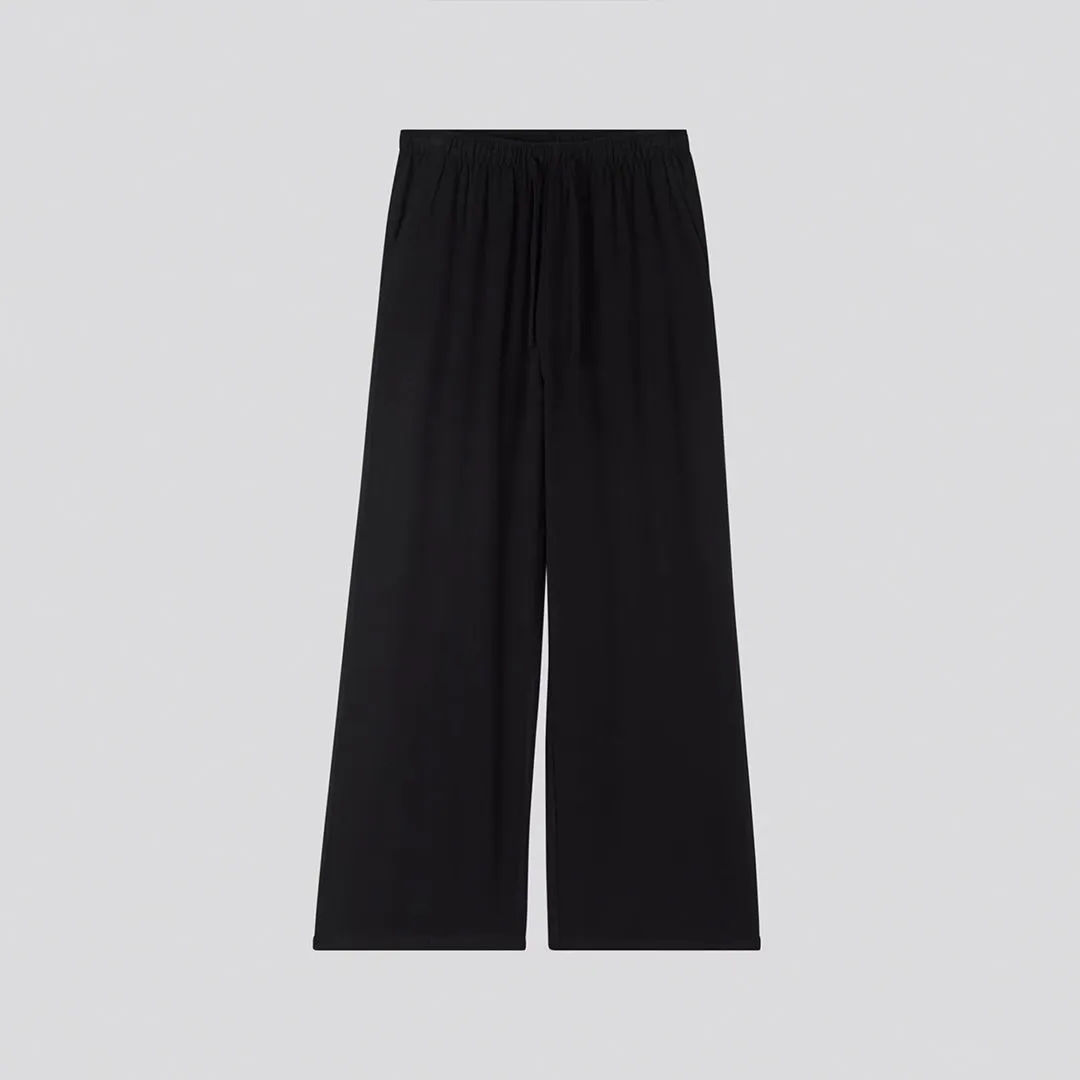 Drawstring Waist Wide Leg Trousers