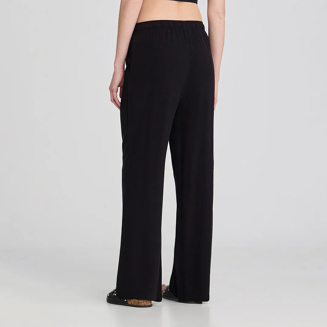 Drawstring Waist Wide Leg Trousers