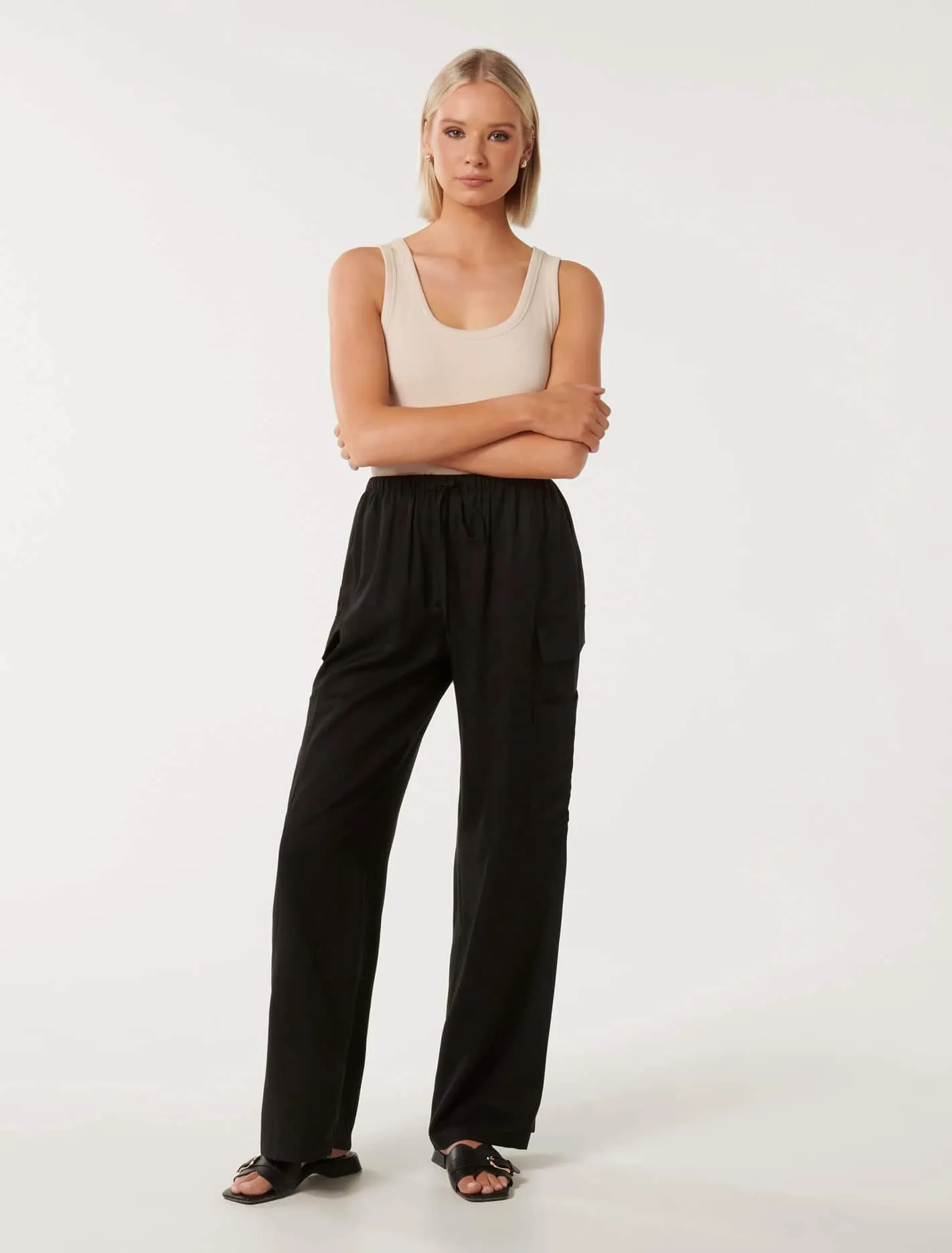 Elsie Elastic Waist Cargo Pants