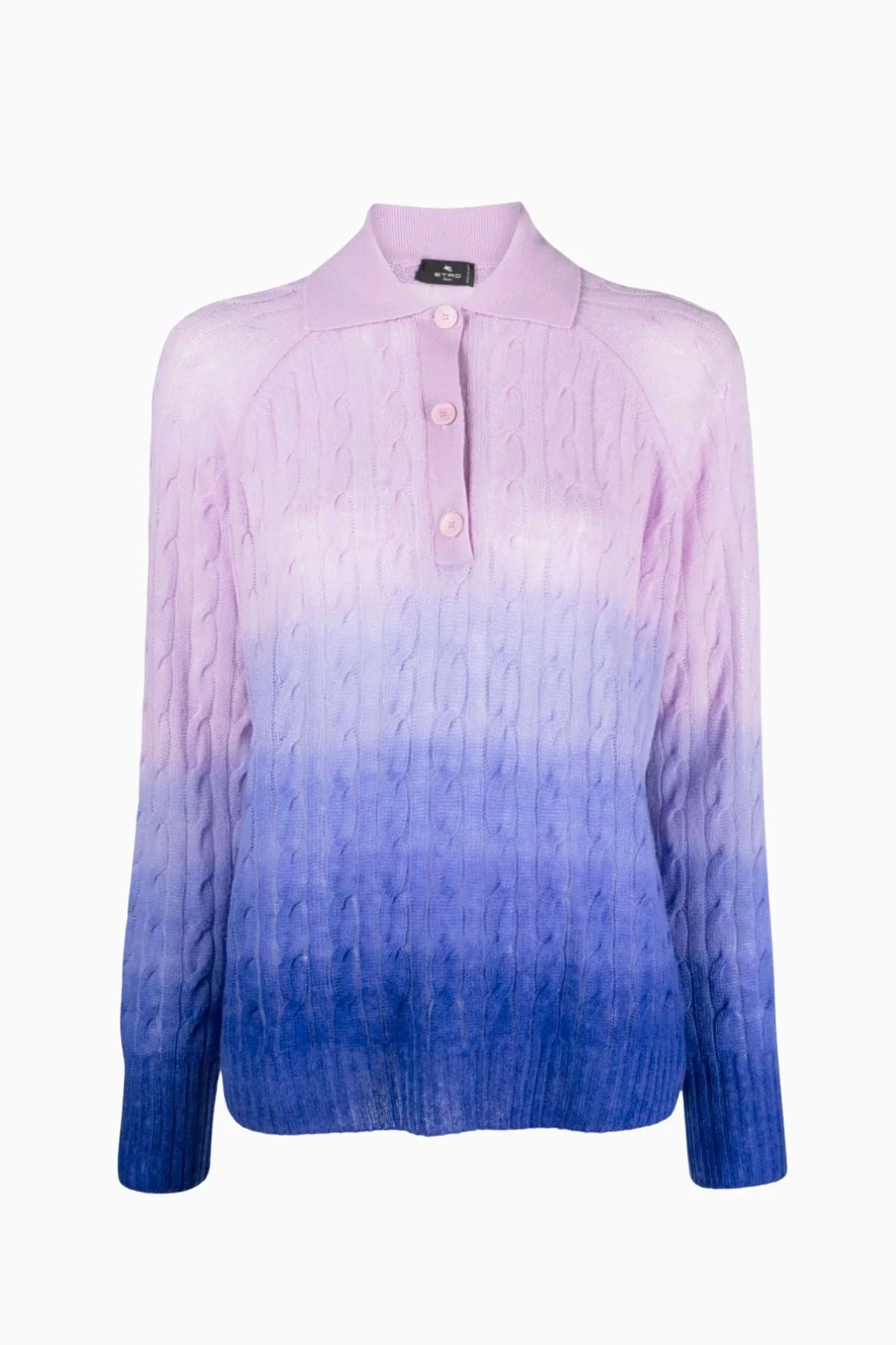 Etro Ombre Polo Neck Jumper - Blue Multi