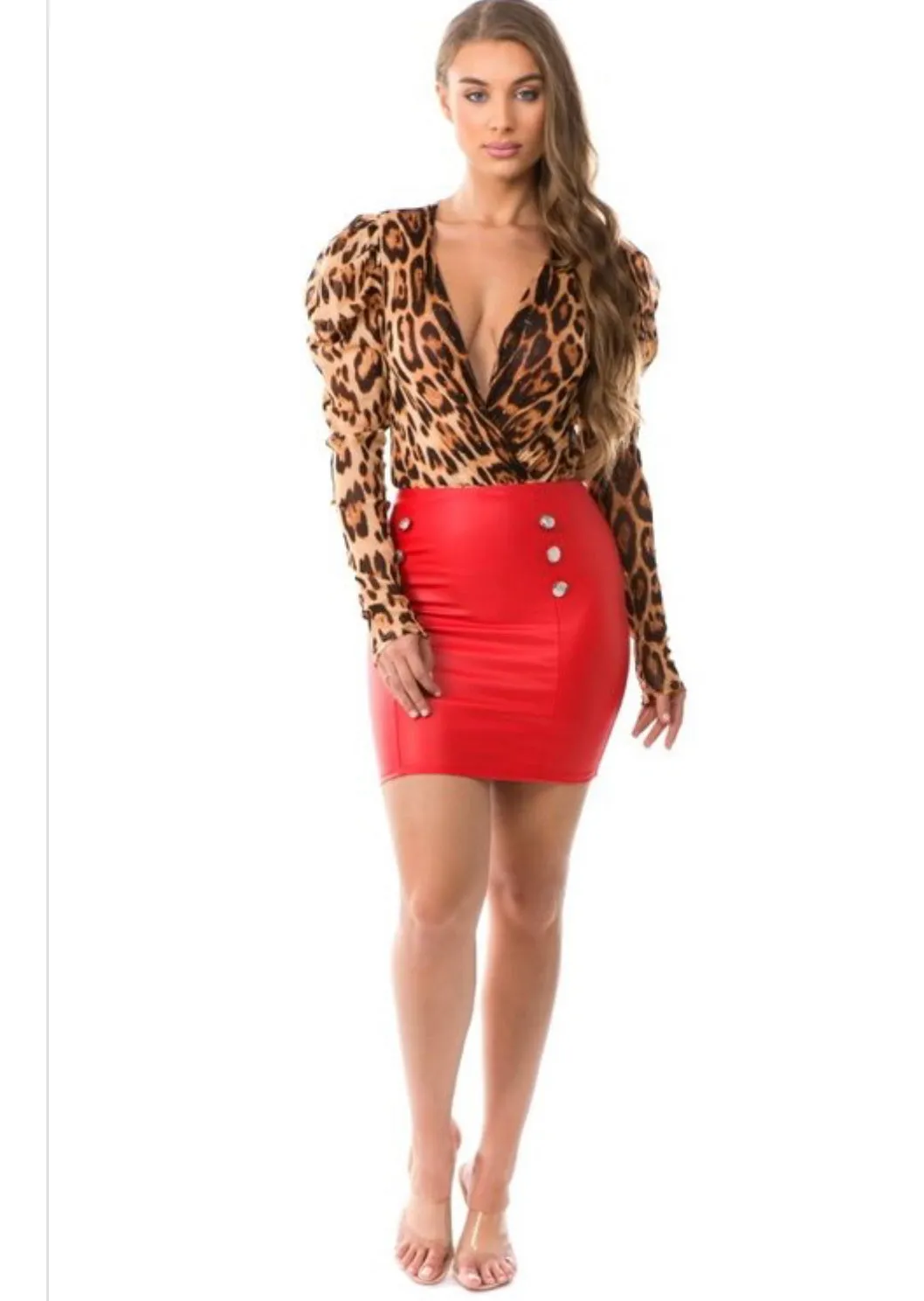 Fabulously Feline Leopard Print Sheer Bodysuit