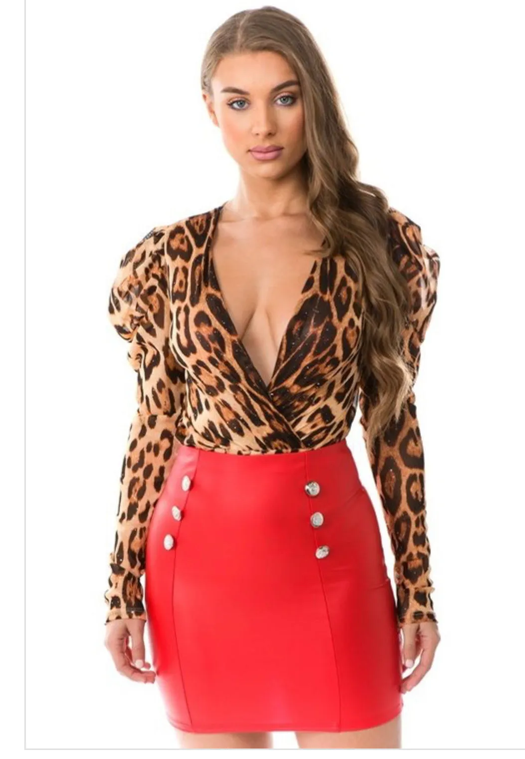 Fabulously Feline Leopard Print Sheer Bodysuit