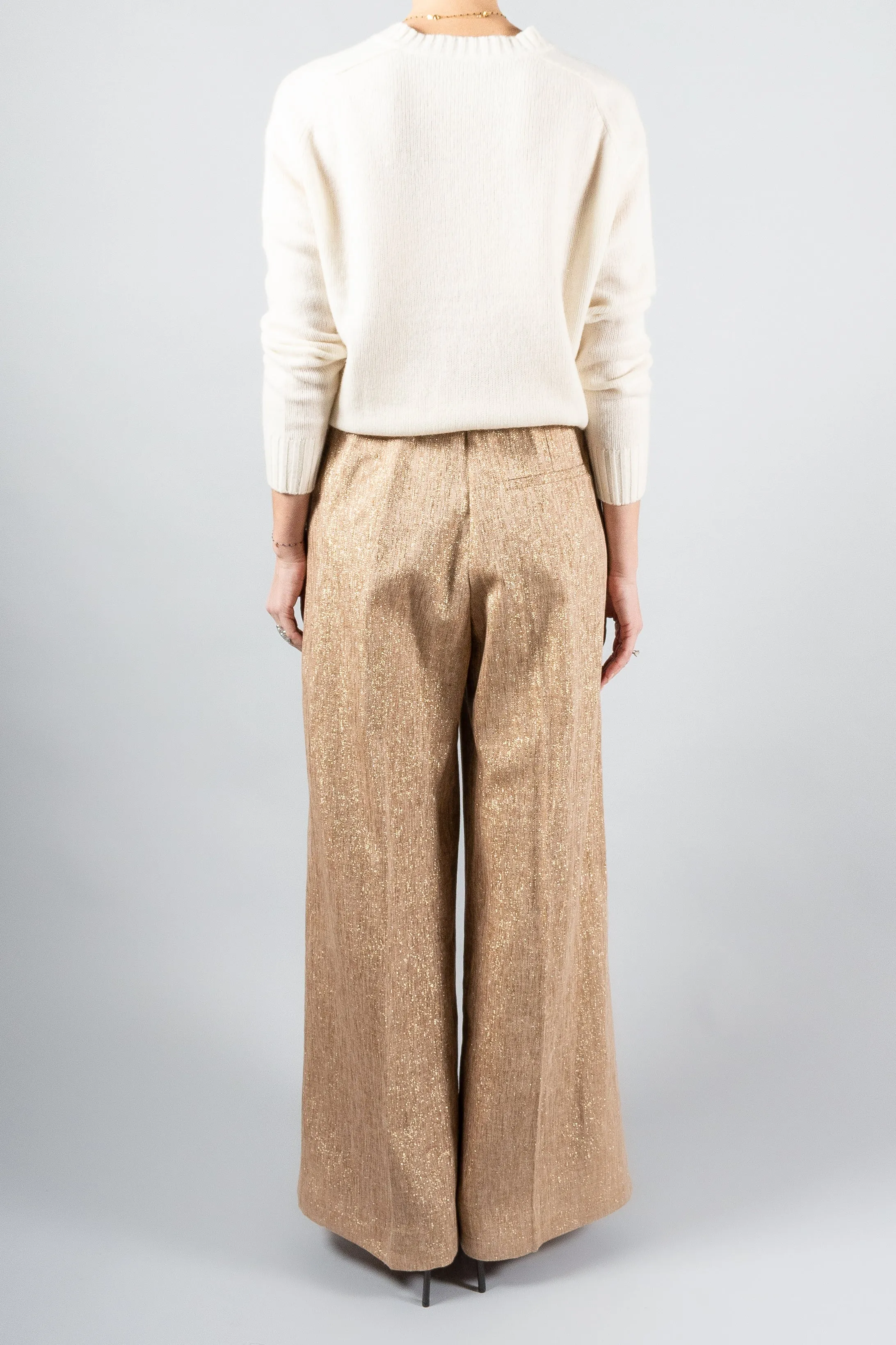 Forte Forte Linen Lurex Herringbone Pants