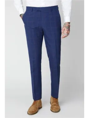 Gibson London Regent Navy / Burgundy Check Trousers