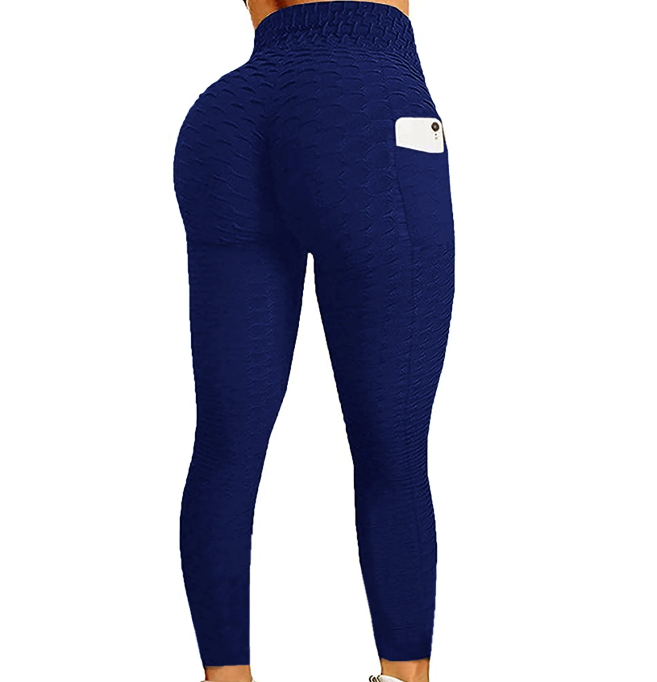 Haute Edition Women's Booty Lift Scrunch Active Yoga Leggings with Cell Phone Side Pocket