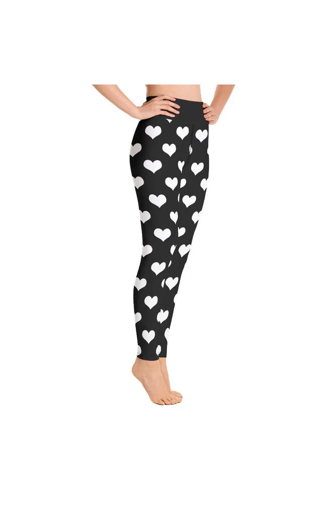 Hearts Print Yoga Leggings