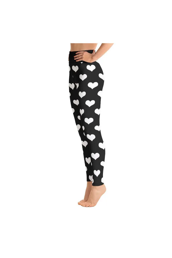 Hearts Print Yoga Leggings