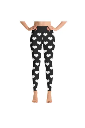 Hearts Print Yoga Leggings