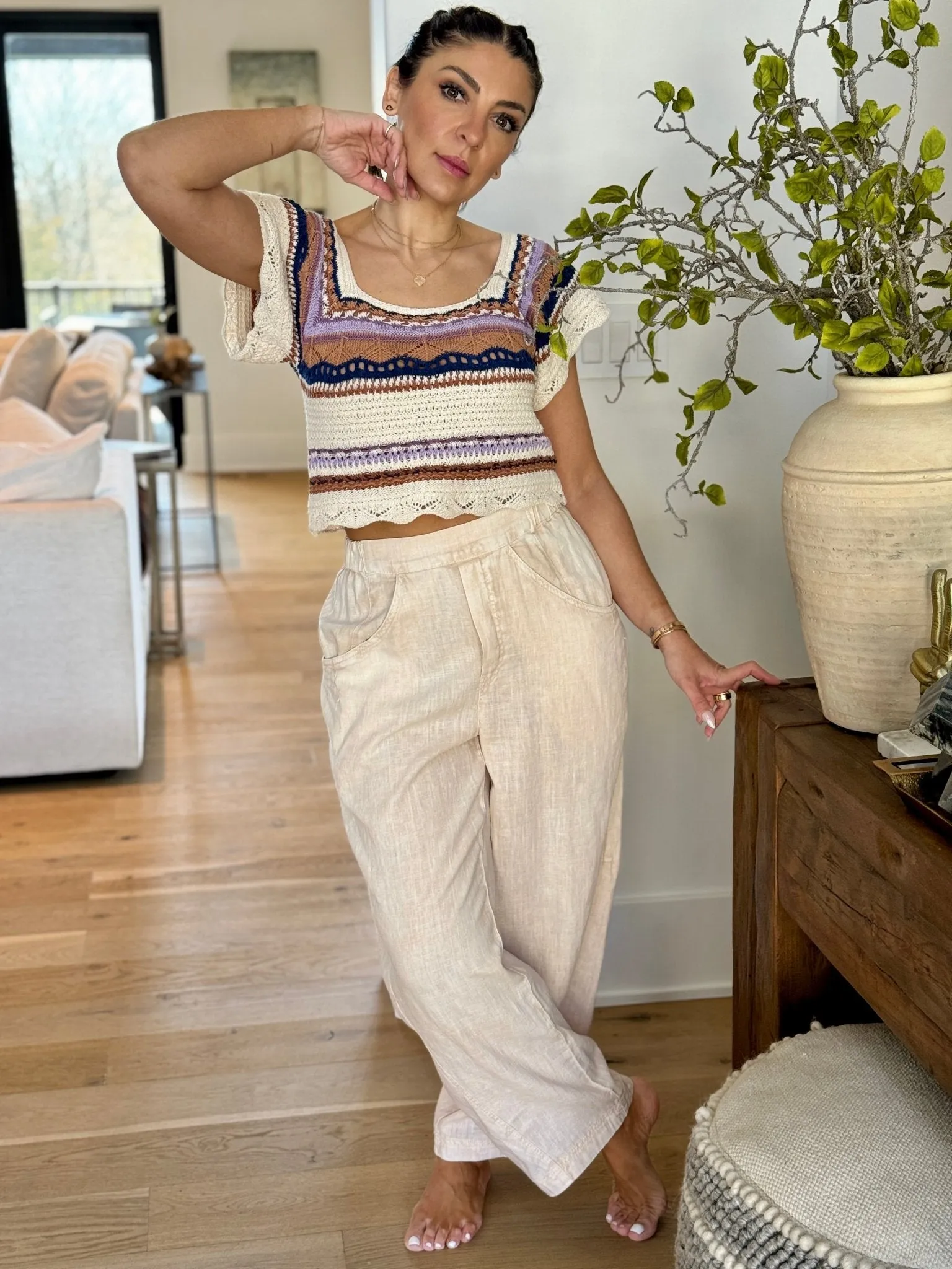 High Road Pull-On Barrel Pant by Free People (Birch)