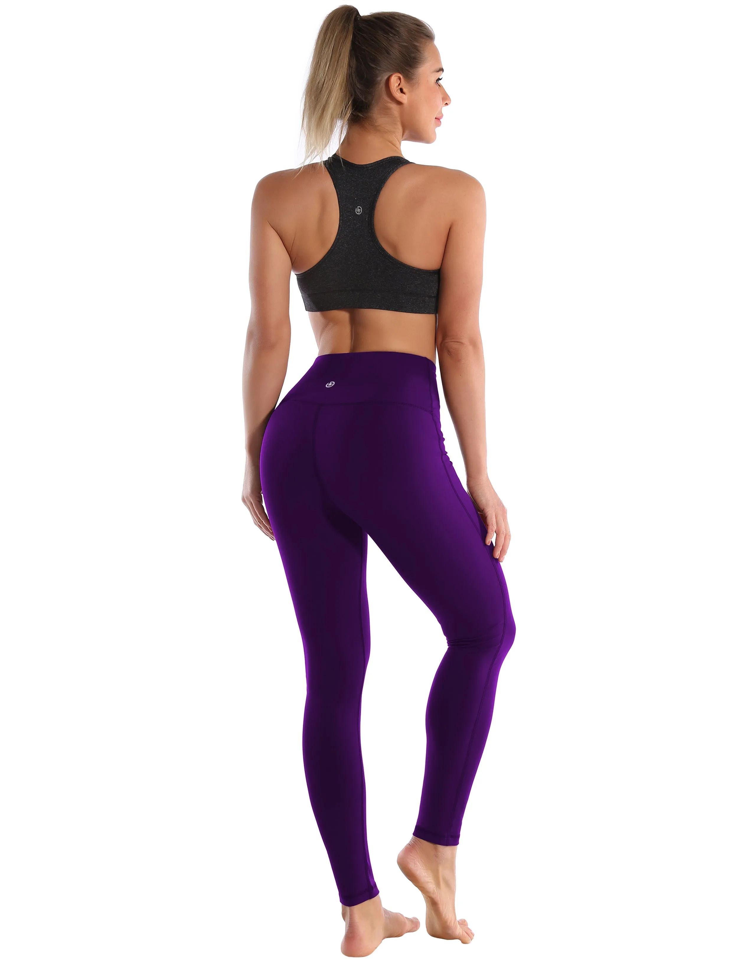 High Waist Side Line yogastudio Pants eggplantpurple_yogastudio