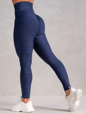 Icon Cross Over Scrunch Leggings - Navy Marl