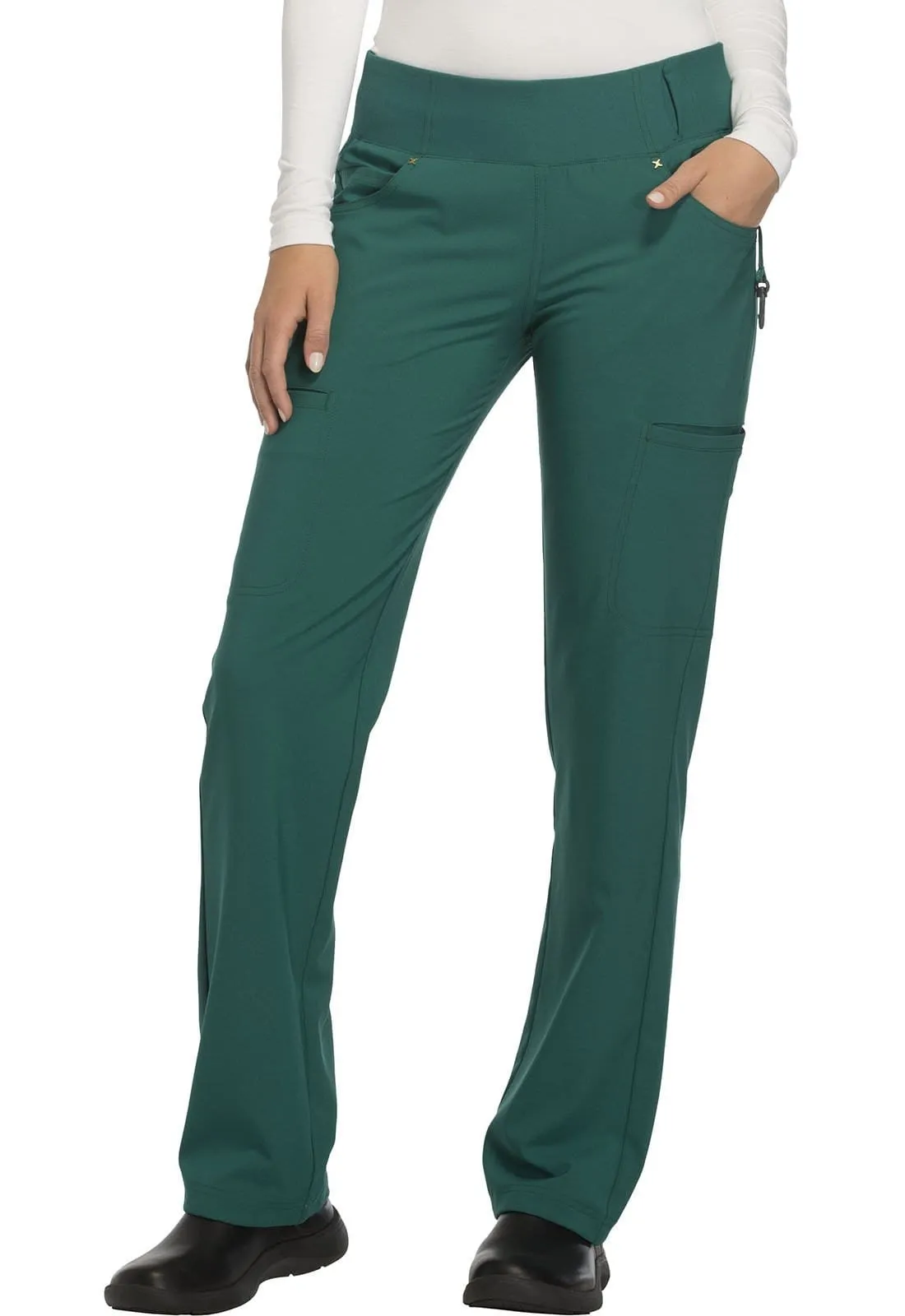 iFlex Cherokee Petite Mid Rise Straight Leg Pull-on Pant CK002P